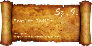 Szatler Irén névjegykártya